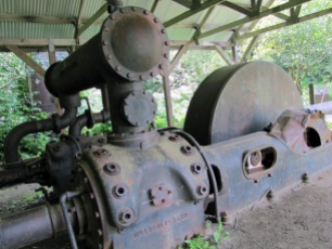 Abandoned mining equipment. Most of the mining equipment was sold when the mine closed - this is an exception.